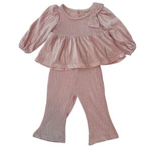 Tahari Baby Girls 2 Piece Velour Outfit Sz 6-9M